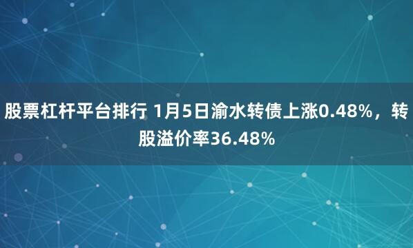 股票杠杆平台排行 1月5日渝水转债上涨0.48%，转股溢价率36.48%